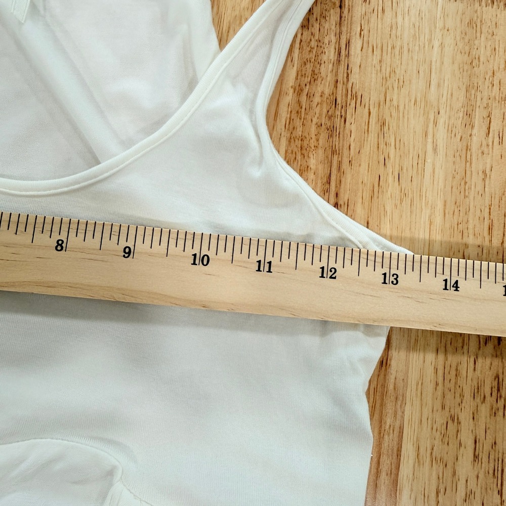 Anthropologie Mixed Media Midi Dress Small Cream Minimalist Quiet Luxury Coastal - Picture 6 of 9